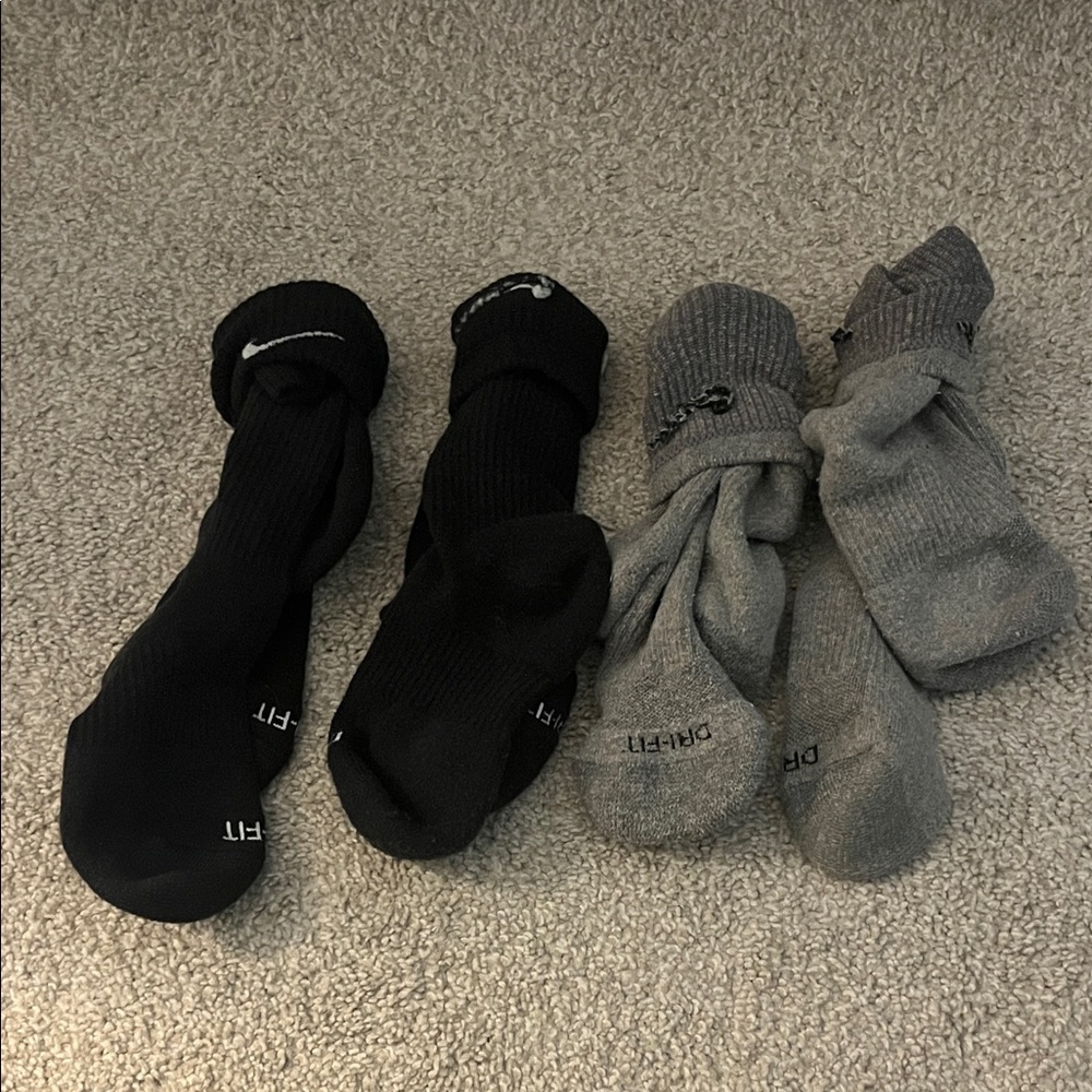 Nike Athletic Socks in Black and Gray